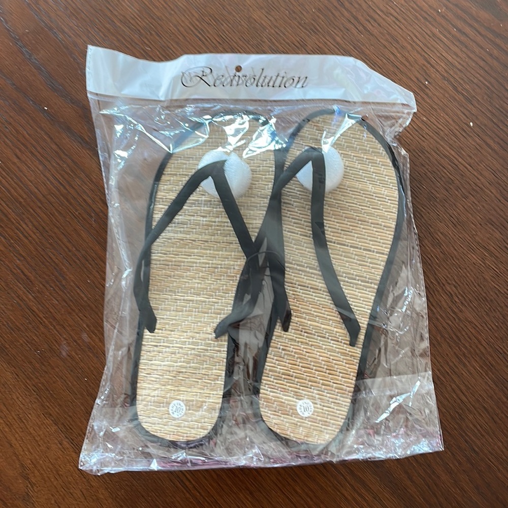 Black Bamboo Flip Flops